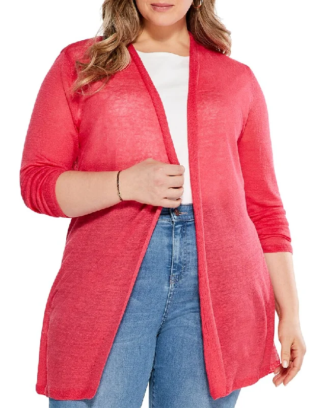 Super Savings NIC+ZOE Plus Long Back Of The Chair Linen-Blend Cardigan
