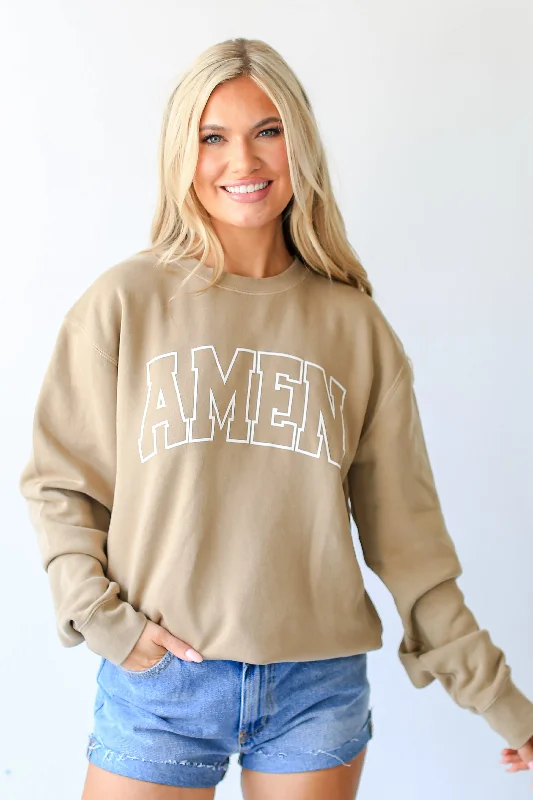 Time-Limited Offer Tan Amen Sweatshirt