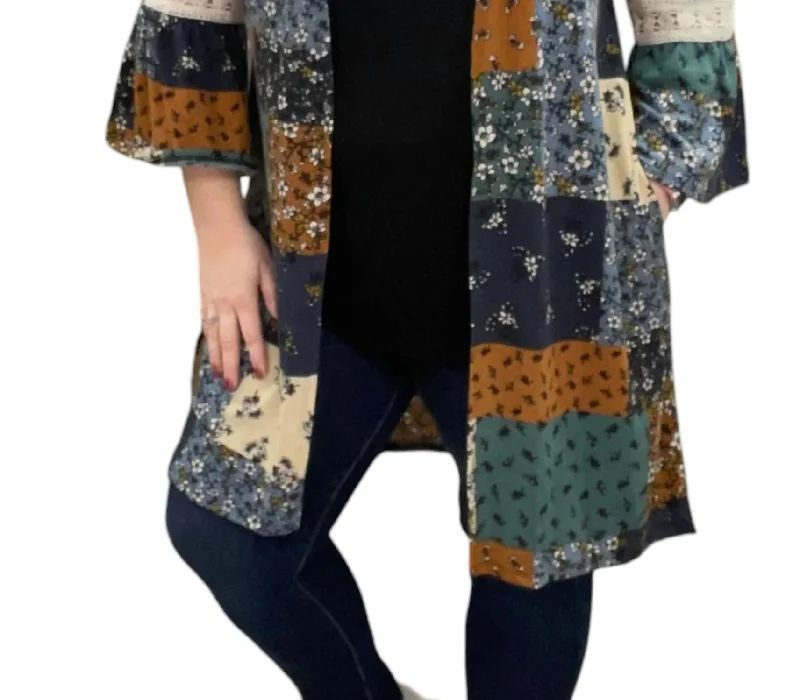 New Markdowns Patchwork Cardigan In Multi Color
