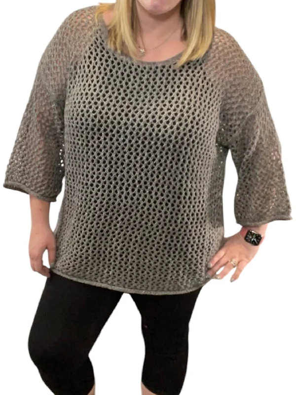 Buy Now Open Weave Castlerock Sweater In Grey