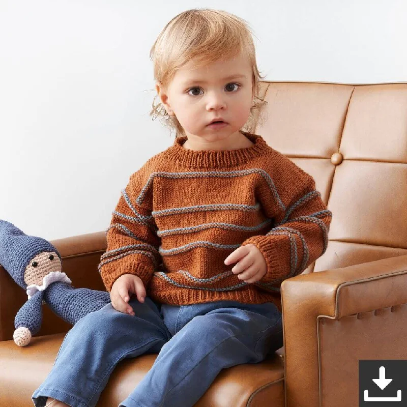 Kinder Pullover mit Streifen Strickset - Lana Grossa (PDF)