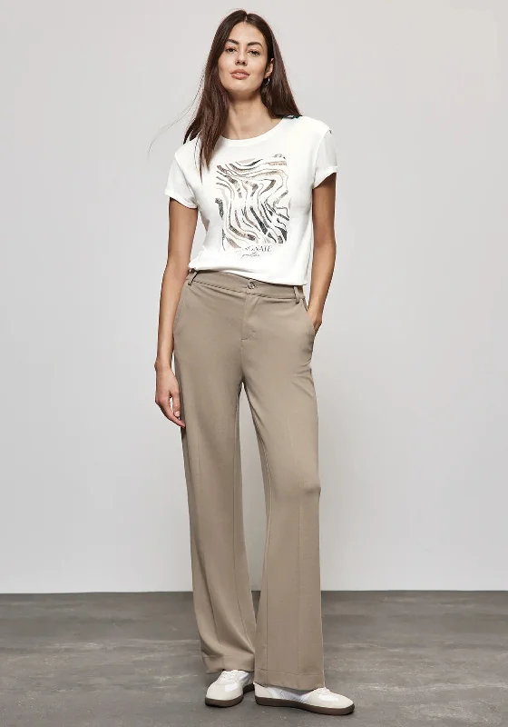 Weekend Discounts to Enjoy Street One Graphic Sequins T-Shirt, Off White