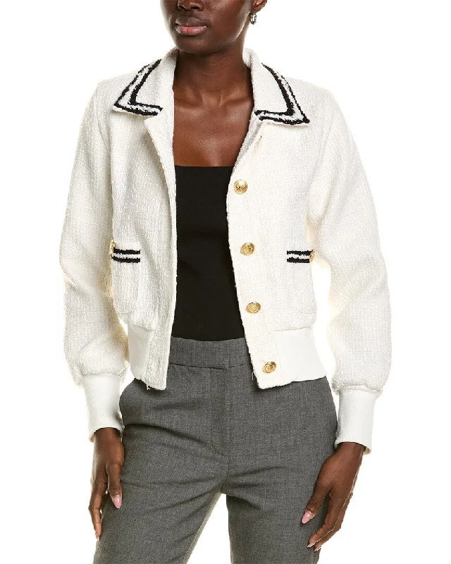 Extra Savings T Tahari Drape Lapel Rib Sweater