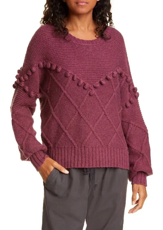 Exclusive Preview Kaaya Textured Mixed Knit Pullover Sweater In Purple