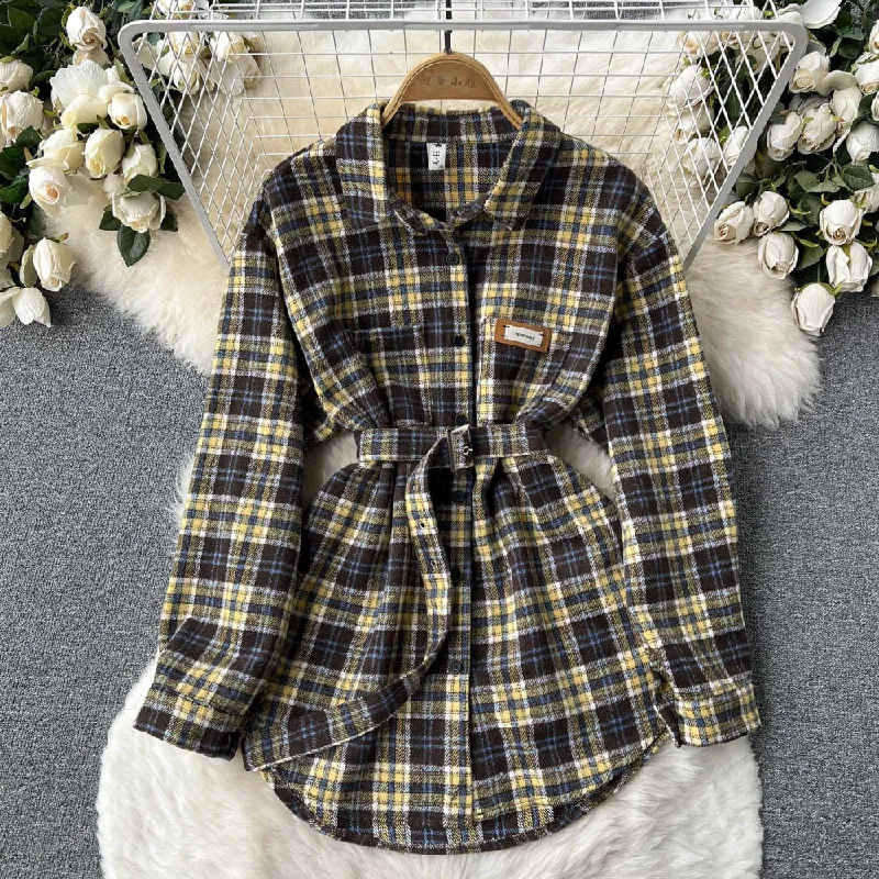 2022 new plaid top plaid shirt   S428