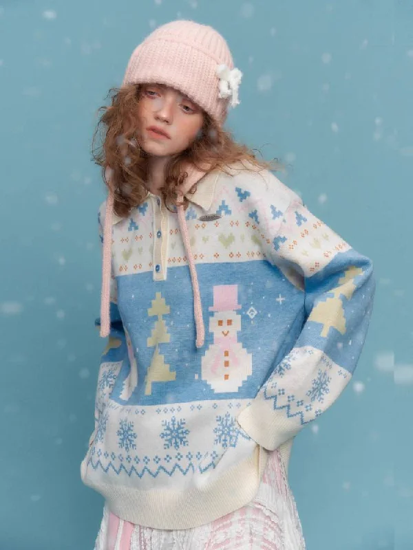 Weekend Offers That Tempt Retro snowman sweater【s0000011067】