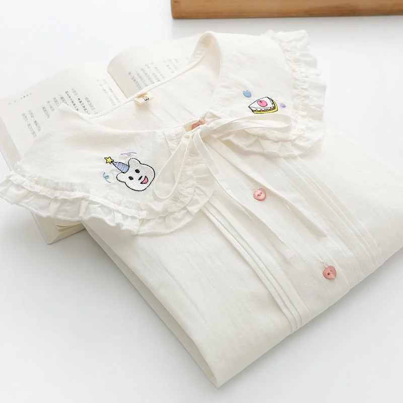Early Access cute cartoon embroidery shirt  PL52482