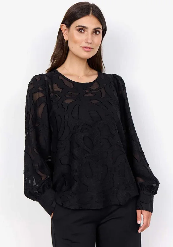 Make Your Weekend Count with Savings Soyaconcept IBI Semi Sheer Blouse, Black