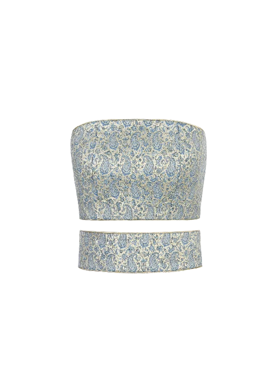 Daily Special Termeh Jahan Top in Blue & Silver Paisley