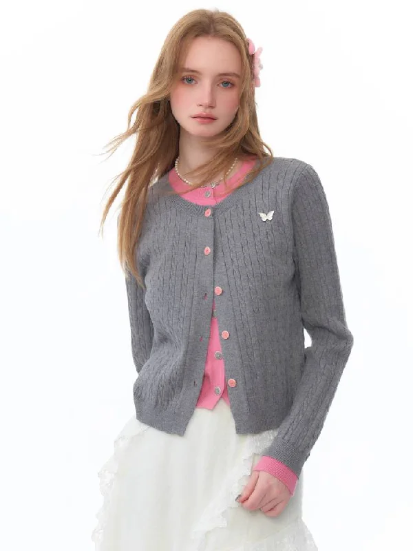 Reduced Price Grey sweater cardigan【s0000011079】