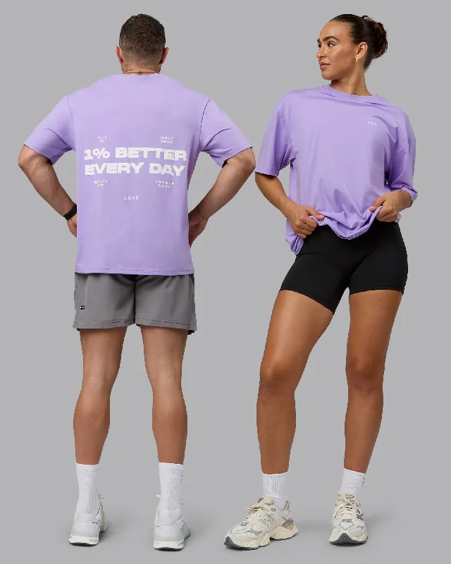 Unisex 1% Better Value Series FLXCotton Tee Oversize - Pale Lilac-White