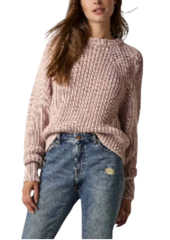 Steals and Deals Chunky Wool Blend Sweater In Dusty Rose