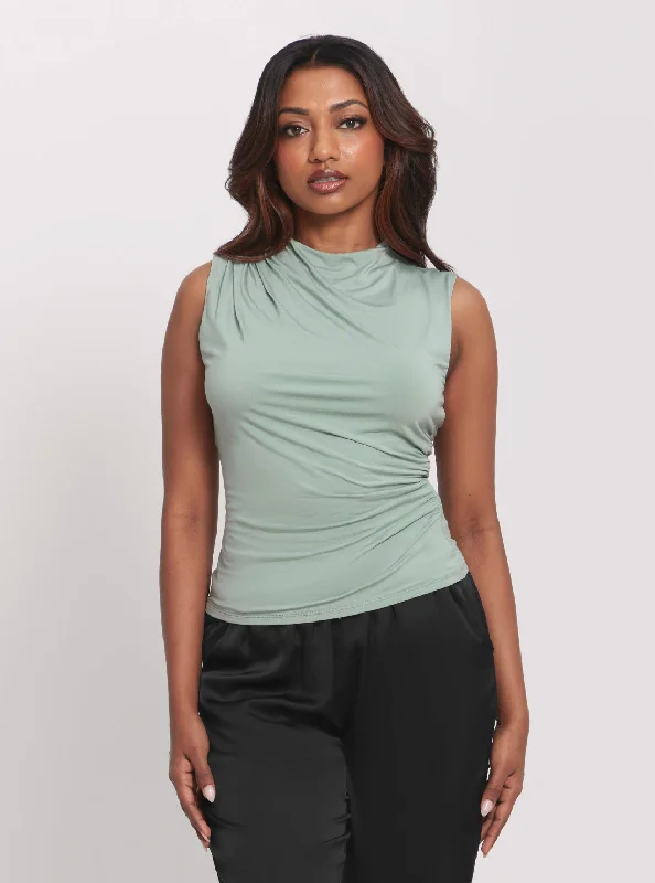 Eco Green Funnel Neck Marla Top