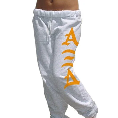 Flash Deal Sorority Printed Sweatpants with Vertical Letters - 10 Fonts - Jerzees 973 - CAD