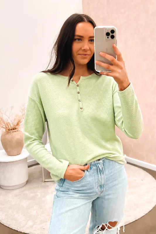 Clearance Items Avery Long Sleeve Top Sage