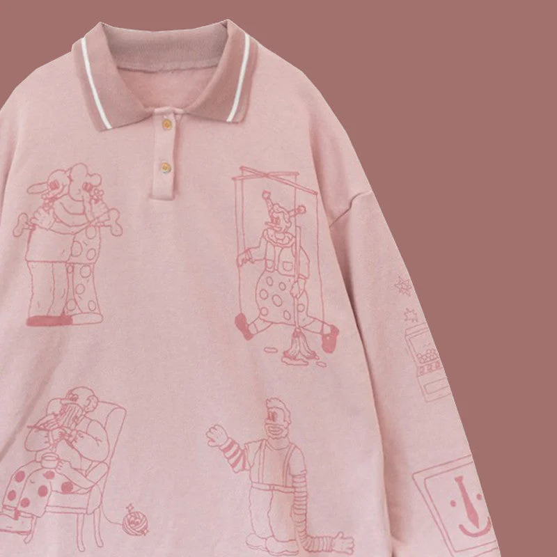 Weekend Discounts to Delight pink printed polo neck T-shirt  PL52501