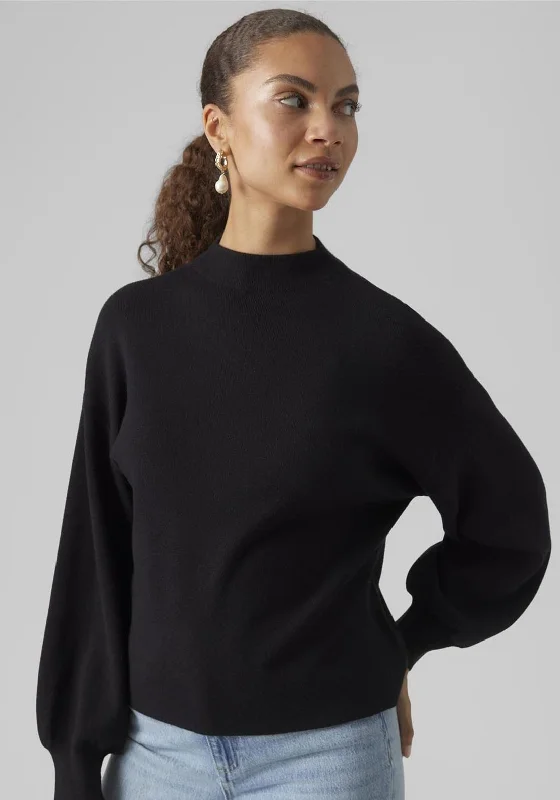 Time-Sensitive Vero Moda Nancy Funnel Neck Sweater, Black