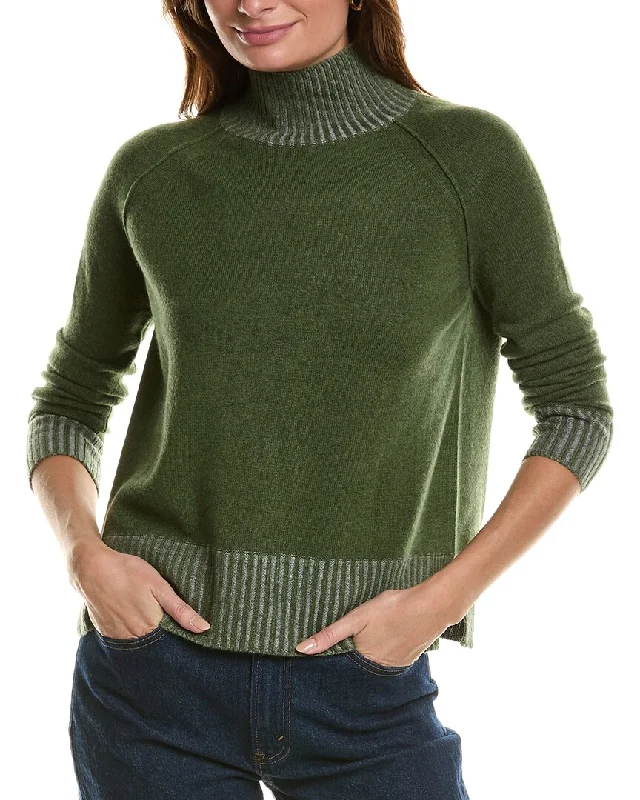 Stock Clearance Forte Cashmere Plaited Turtleneck Cashmere Pullover