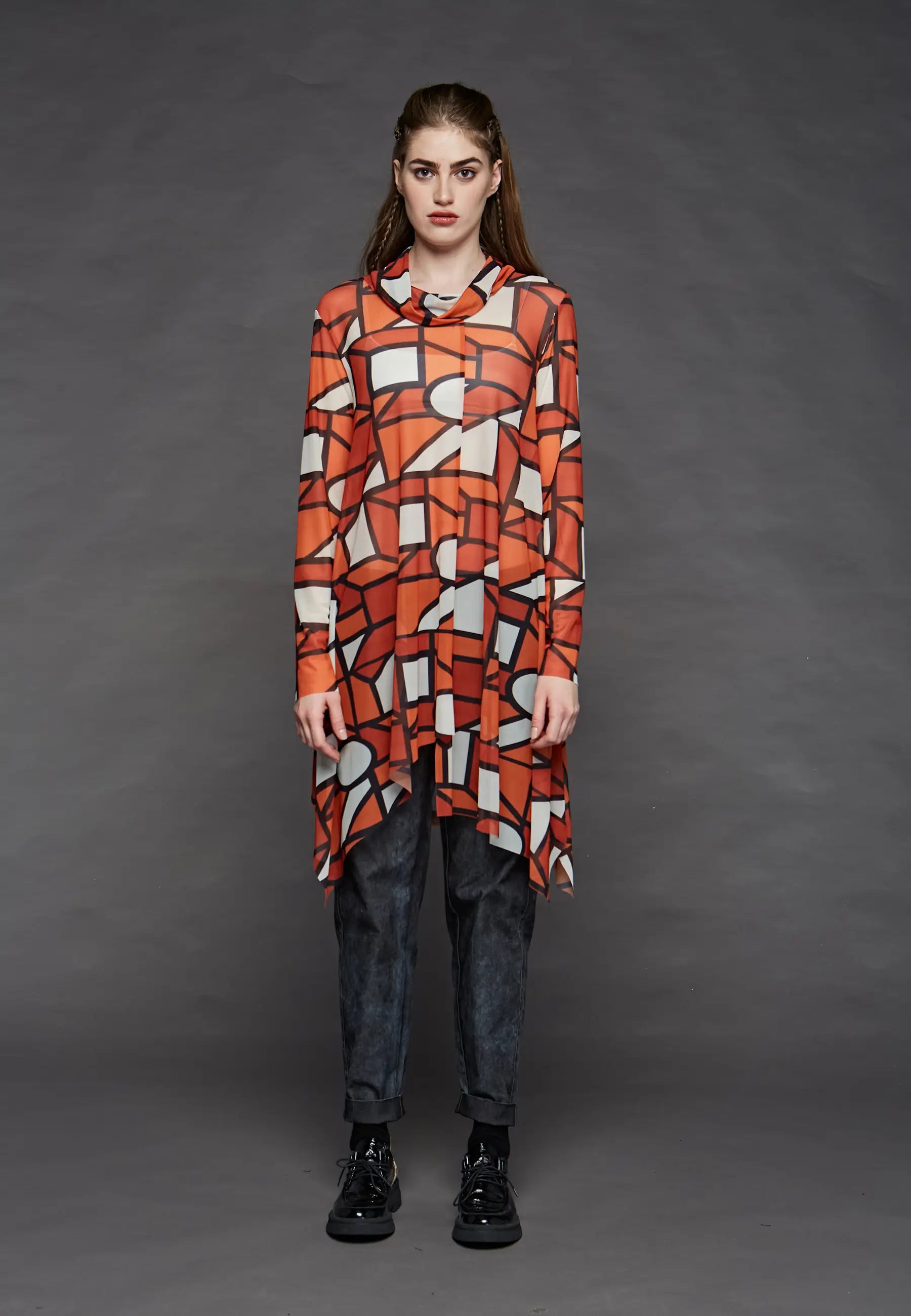 Deal of the Day SHADE Patterned mesh tunic