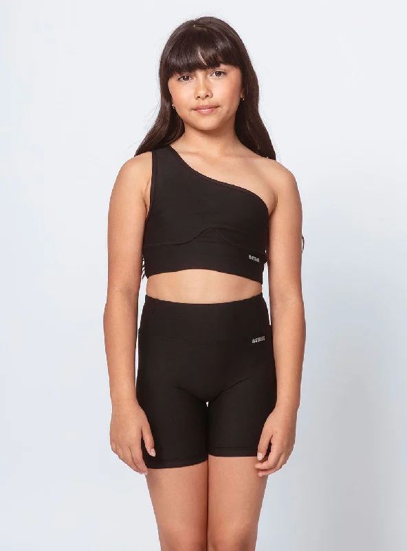 Girls Solo Shoulder Top Black