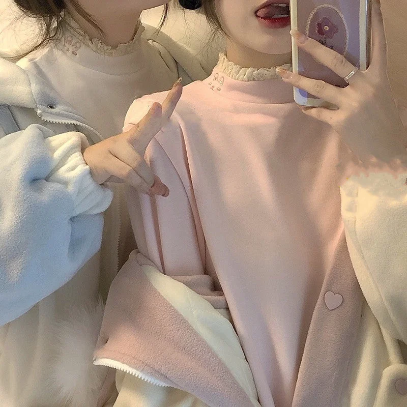Low Cost Girly Rabbit Bow Bottoming Shirt PL357213