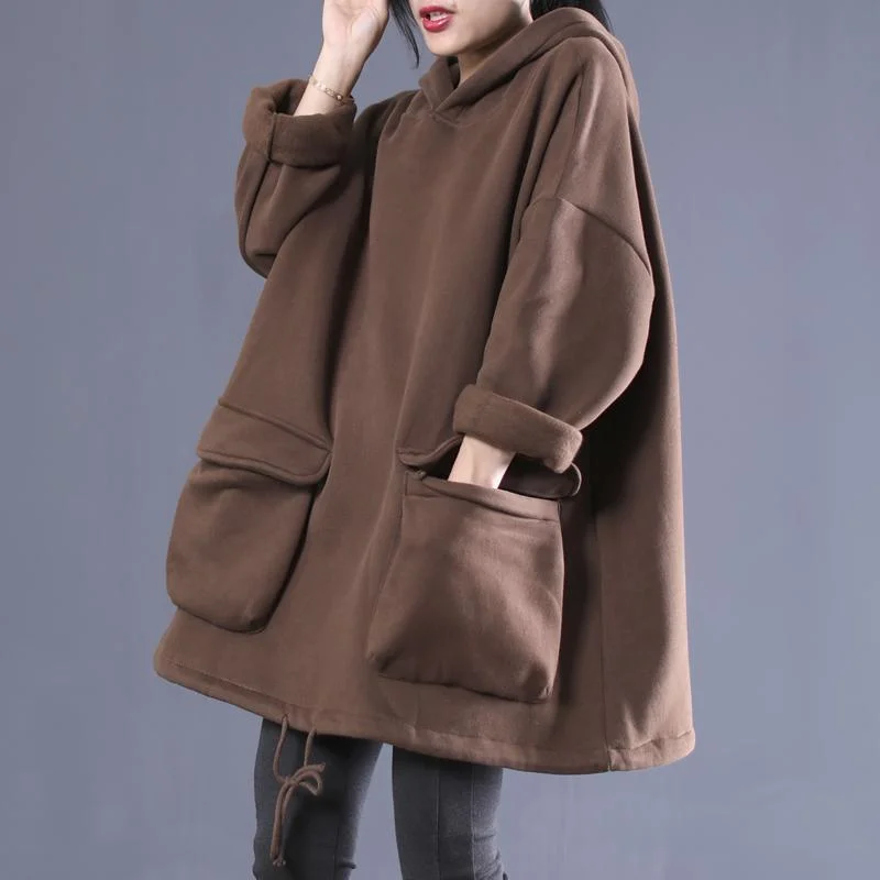 Friends and Family Sale Babakud Solid Color Loose Hooded Sweatshirts