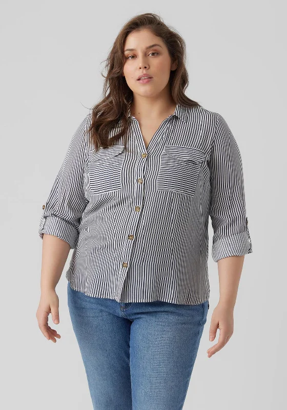 Limited Time Offer Vero Moda Curve Striped Shirt, India Ink