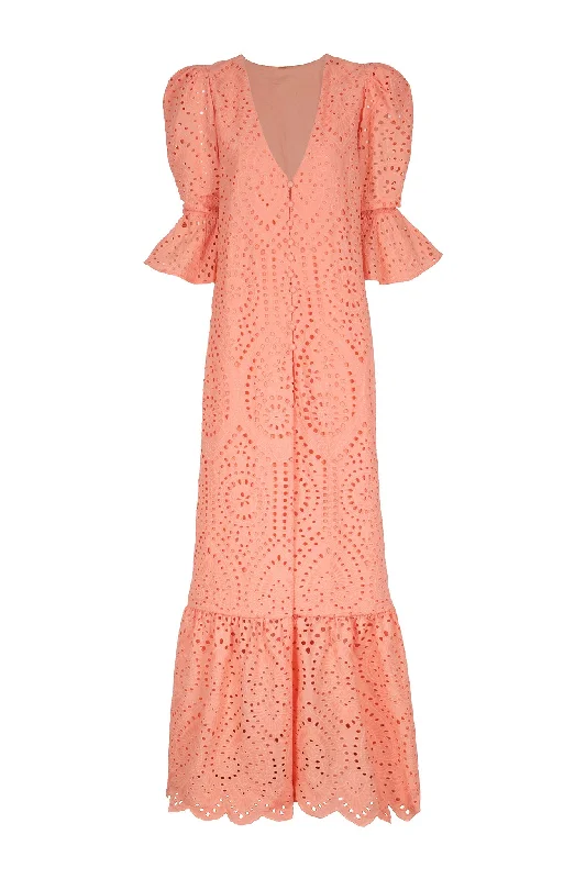 Clearance Sale Serrania Eyelet Tunic in Apricot