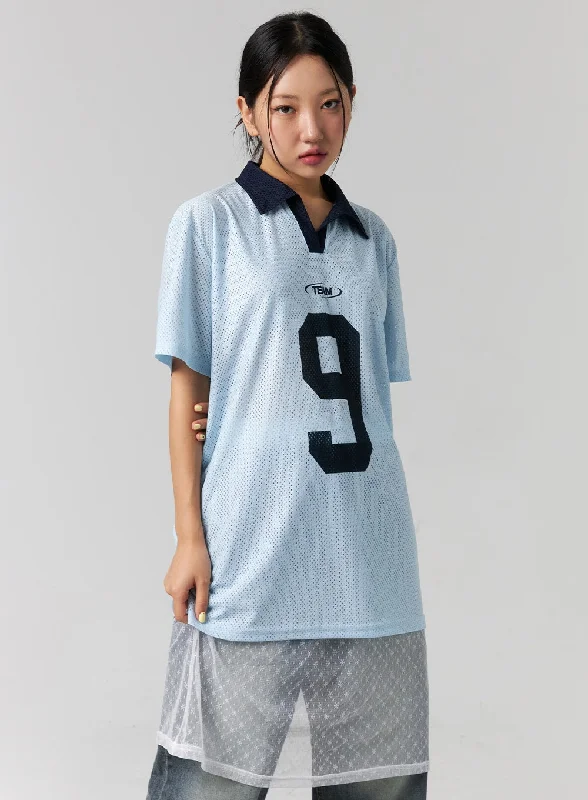 Mesh Soccer Collar Top CG314