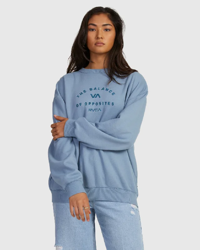 Bold Vintage Crew Neck Sweatshirt - Ice Blue