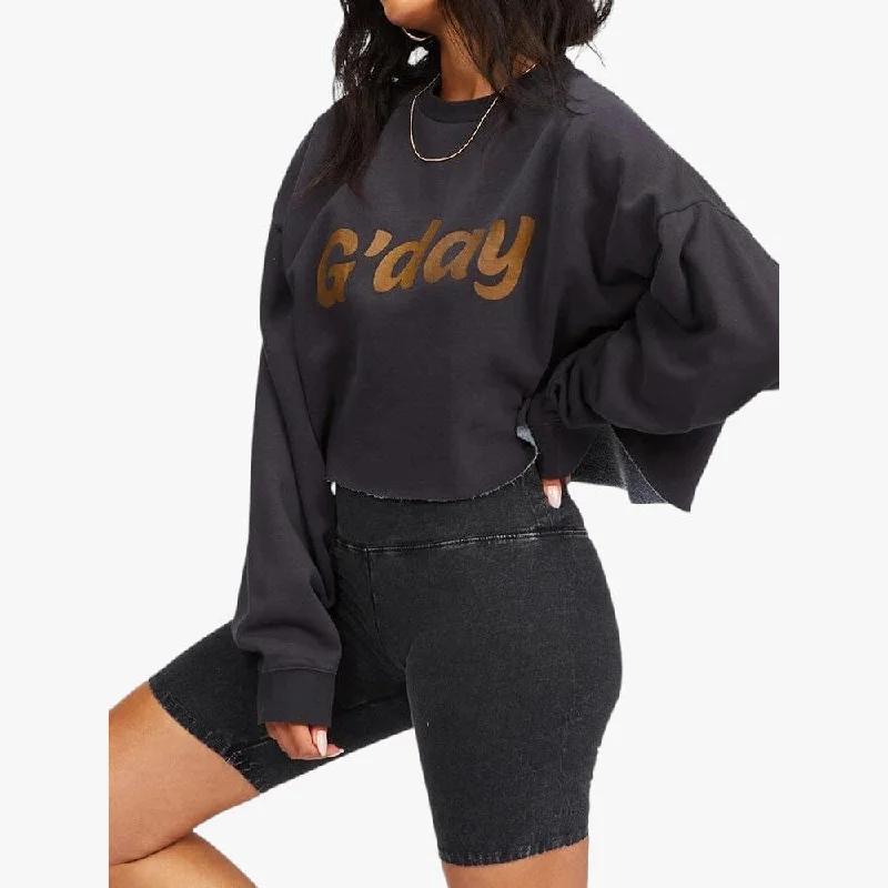 Limited Availability Billabong Womens Hey Gday Cropped Top Off Black
