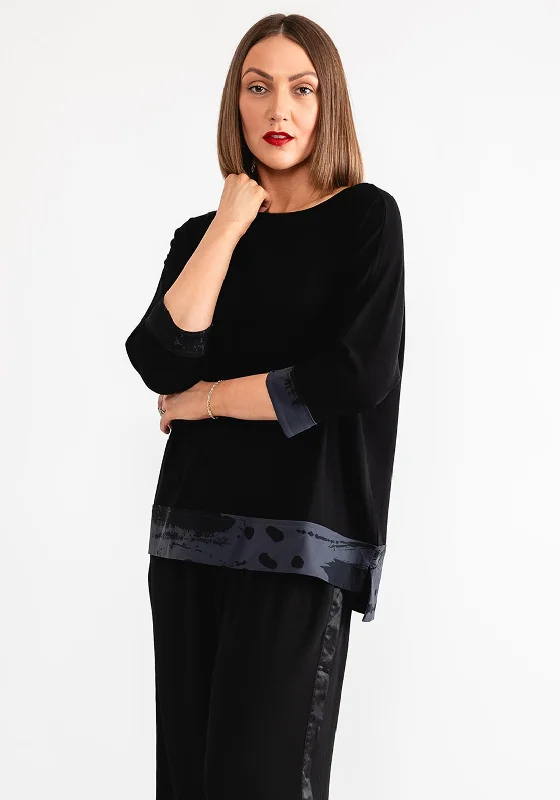 Buy More, Save More Naya Contrast Trim Top, Black and Grey
