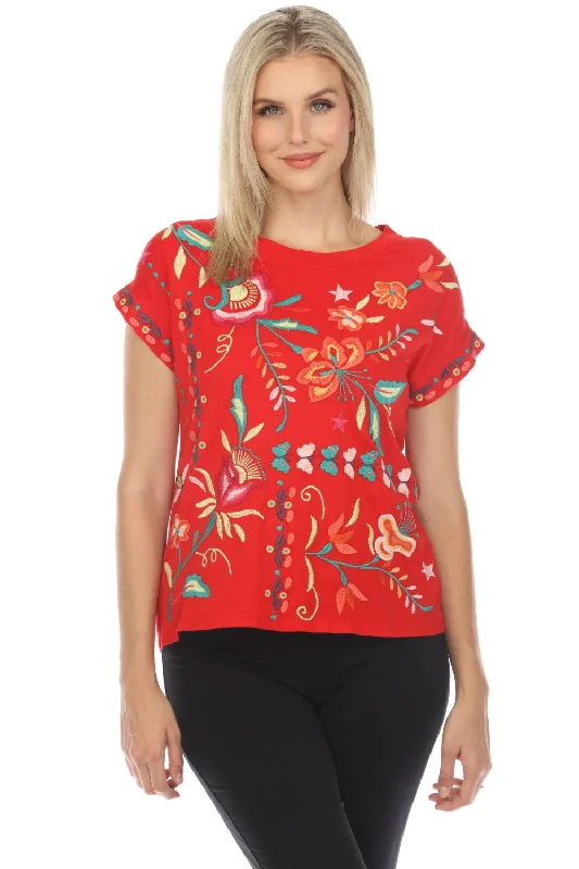 Bargain Prices Johnny Was JWLA Averi Relaxed Embroidered Tee Boho Chic J13824 *