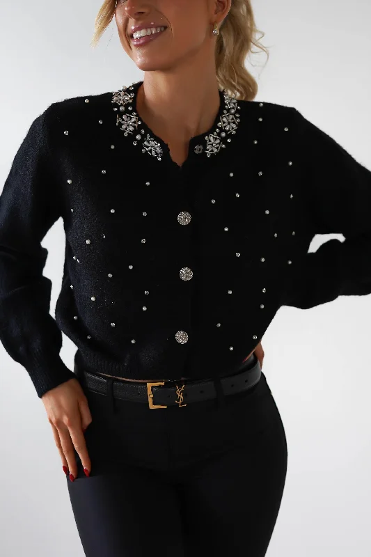 Chenna Embellished Cardigan | Black