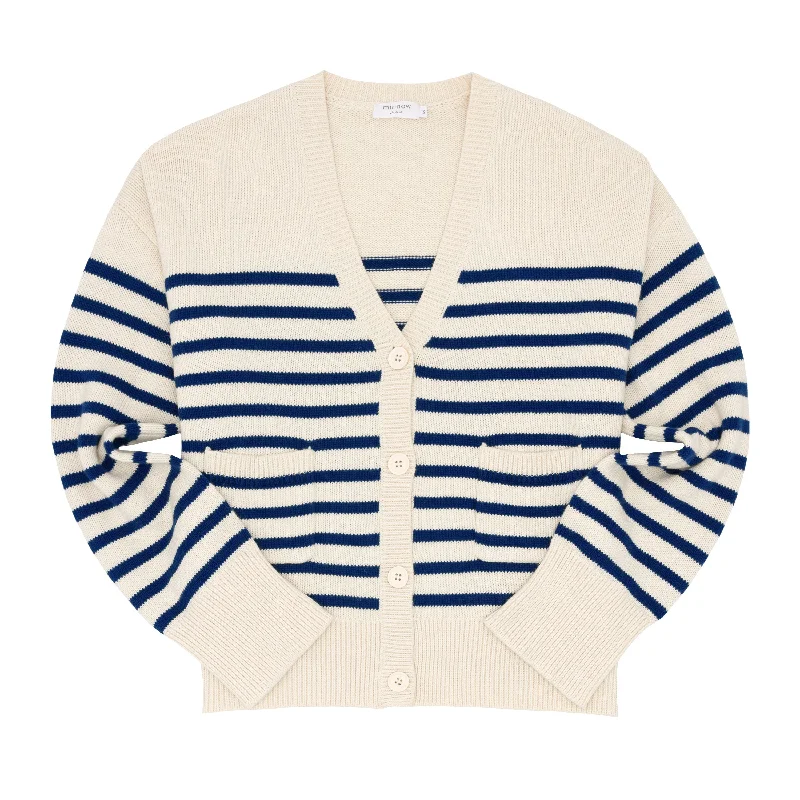 Early Bird Discount Women’s Breton Stripe V-Neck Knit Cardigan