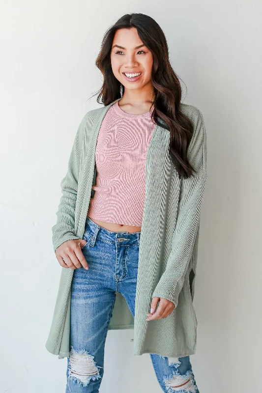 Weekend-Only Price Drops Good Idea Ribbed Cardigan