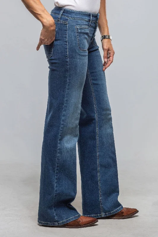 Weekend Discounts to Snag Tess Wide Leg, Patch Pockets, In Med. Blue