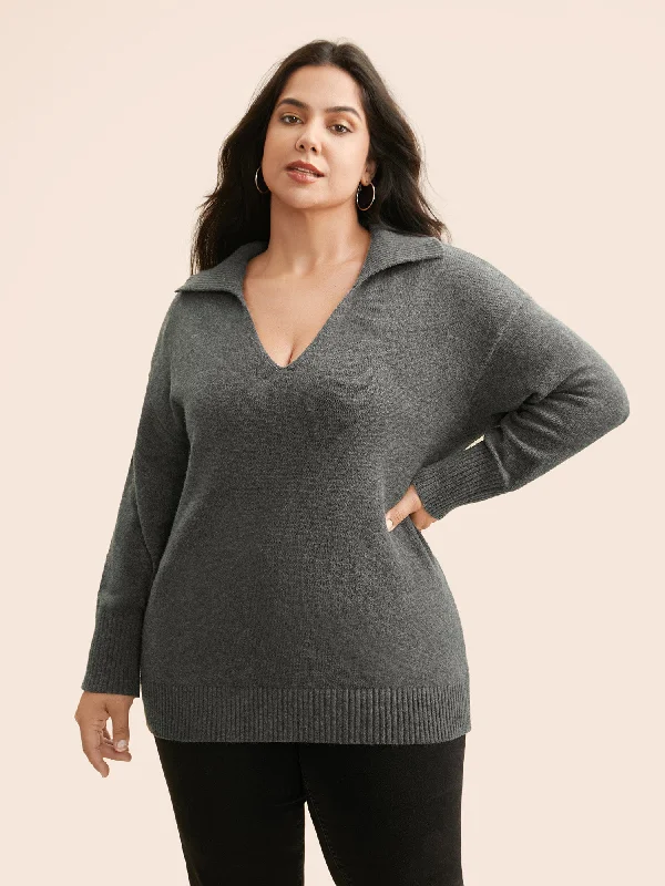Weekend Specials to Relish Supersoft Essentials Lapel Collar Wool Pullover