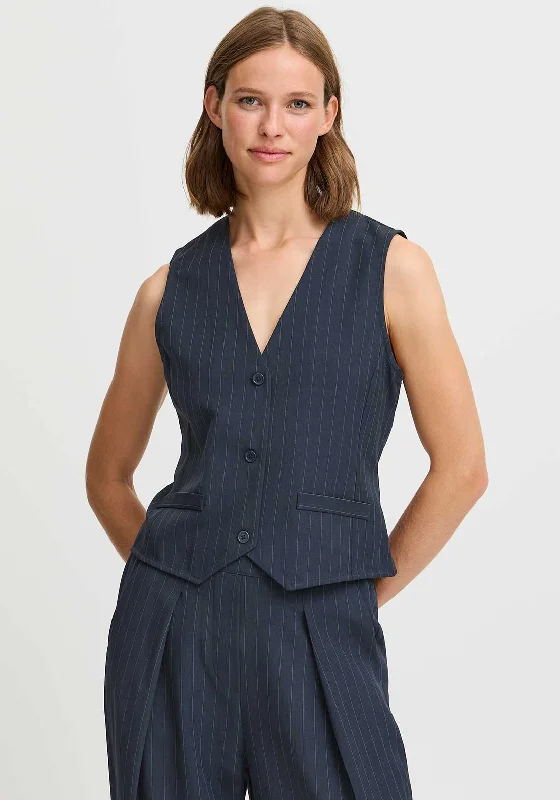 Weekend Specials to Indulge In b.young Midde Pinstripe Waistcoat, Navy