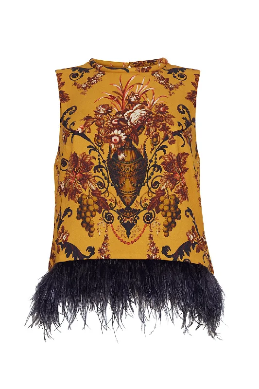 Can't Be Beat Belmond Top in Dusty Gold Fleur