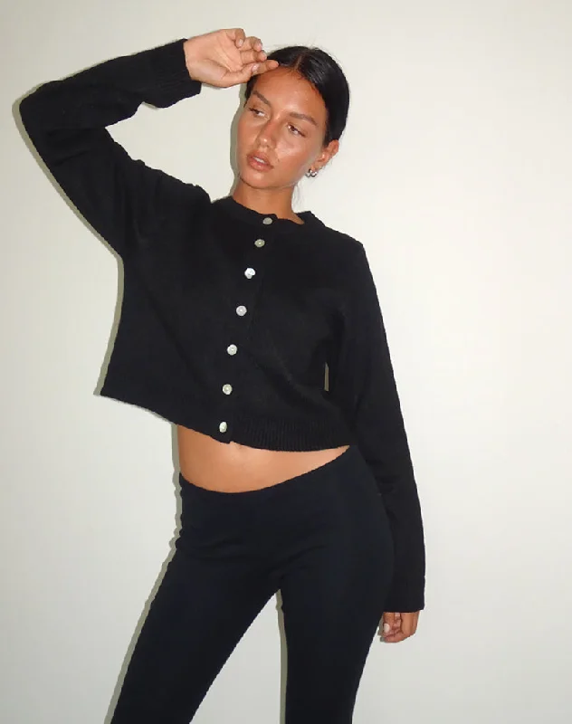 Super Sale Shura Brush Knit Cardigan in Black