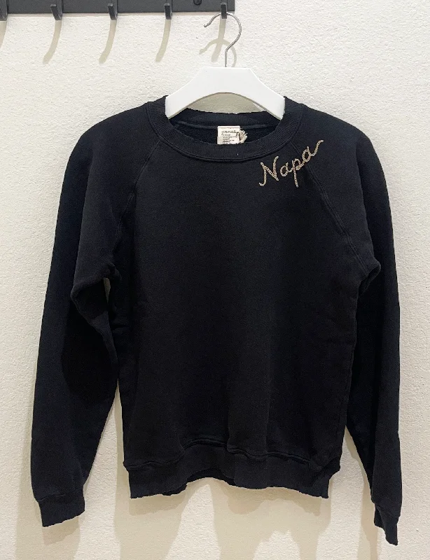 New Deals Napa Embroidered Sweatshirt, Washed Black