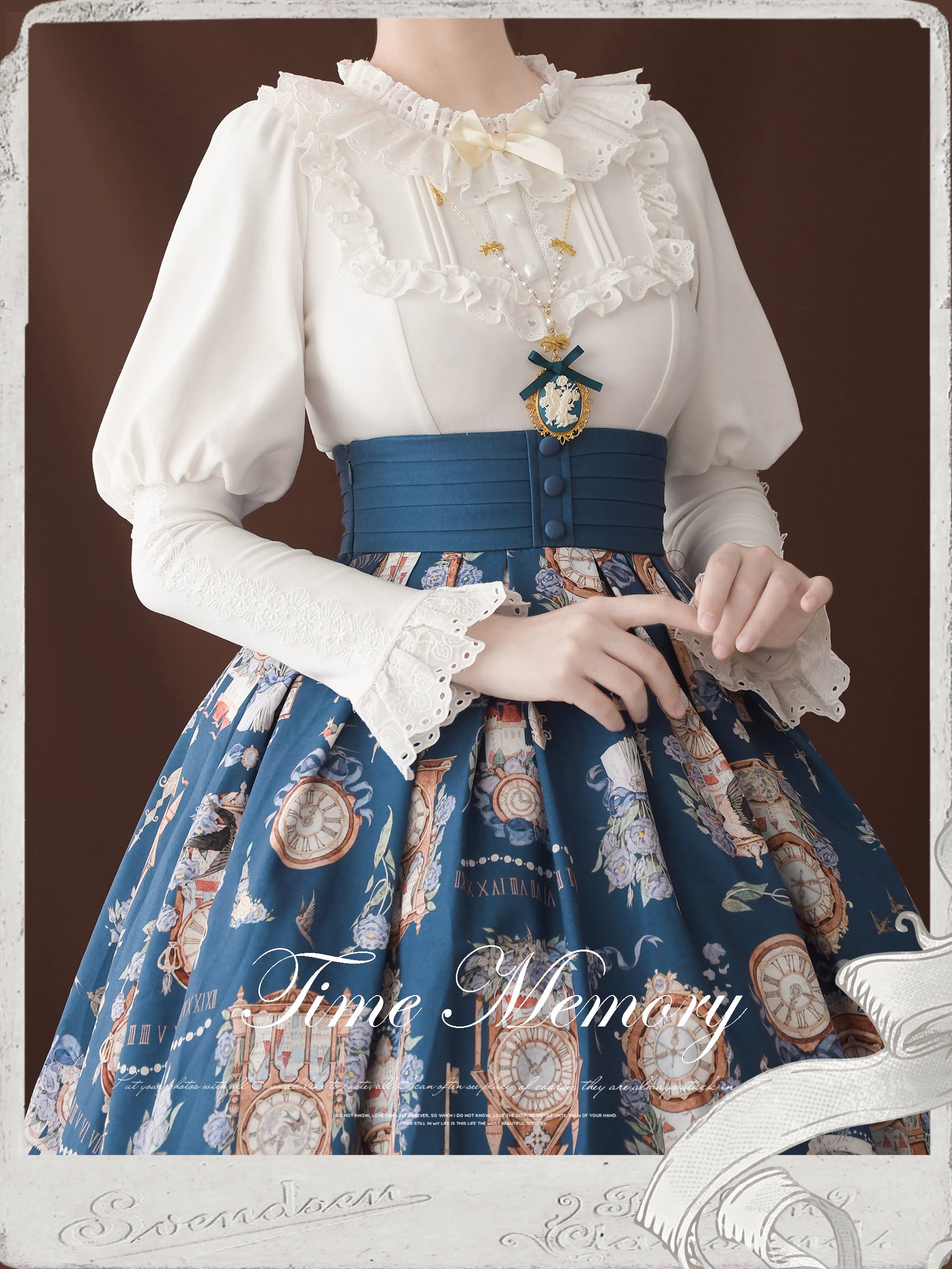 Time Memory~Cozy and Warm~Elegant Lolita Shirt Slimming Mutton Sleeves Blouse