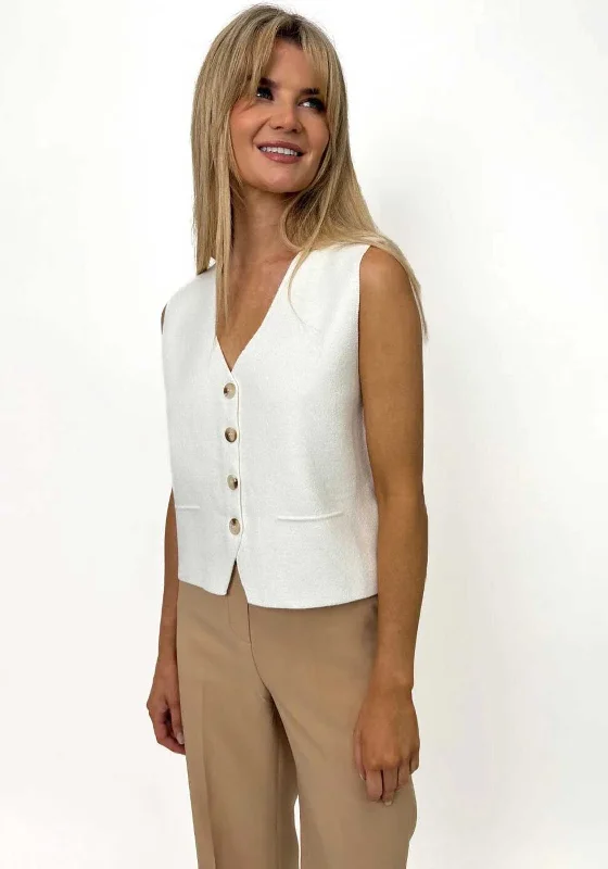 Exclusive Weekend Offers Inside Kate & Pippa Kelly Buttoned Knit Waistcoat, Cream