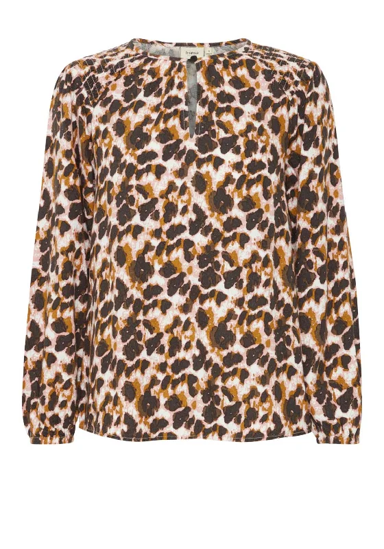 Super Savings Fransa Jio Leopard Print Blouse, Pink