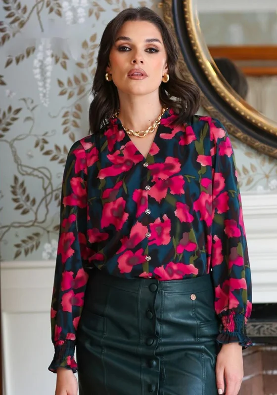 Big Deal Rant & Rave Hayley Long Sleeve Blouse, Magenta
