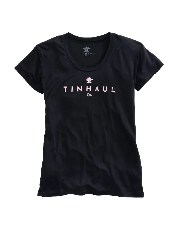 Overstock Tin Haul Womens Black Poly/Rayon Anvil and Hammer S/S T-Shirt
