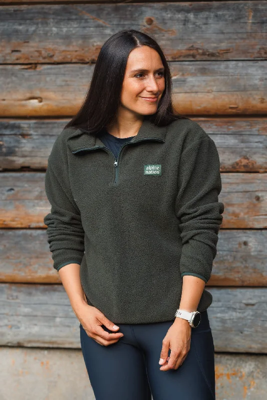 Price Drop Atlas Fleece Sweater Moss Green