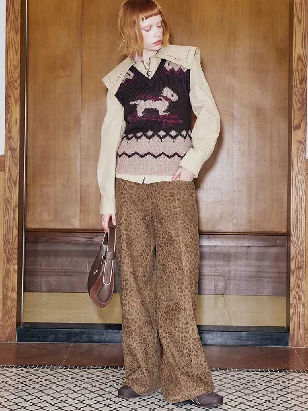 Weekend Deals That Sizzle V-NECK JACARD KNIT BEST [S0000010780]