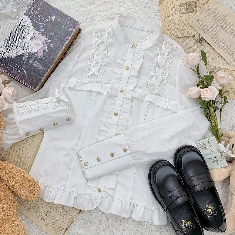 Clearance Event White long-sleeved bottoming shirt PL51768